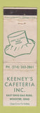 Matchbook Cover - Keeney's Cafeteria Wooster OH WORN