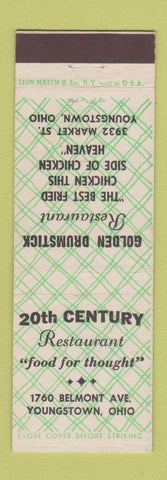 Matchbook Cover - 20th Century Restaurant Youngstown OH