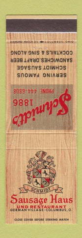 Matchbook Cover - Schmidt Sausage Haus Restaurant Columbus OH