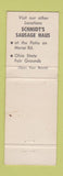 Matchbook Cover - Schmidt Sausage Haus Restaurant Columbus OH