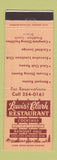 Matchbook Cover - Lewis & Clark Restaurant East Alton IL