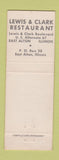 Matchbook Cover - Lewis & Clark Restaurant East Alton IL