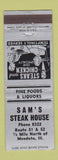 Matchbook Cover - Sam's Steak House Mendota IL WEAR