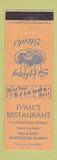 Matchbook Cover - Ivall's Restaurant Monticello IL