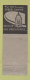 Matchbook Cover - Walgreens Drug Stores Speed Shaving Cream