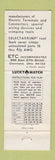 Matchbook Cover - Selectakrimp ETC Crimping Tool wire Cleveland OH