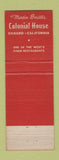 Matchbook Cover - Colonial House Oxnard CA Martin Smith's imprint