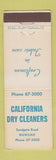 Matchbook Cover - California Dry Cleaning Nundah Australia