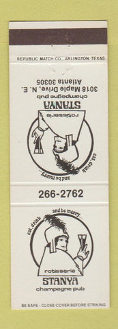 Matchbook Cover - Stanya Champagne Pub Atlanta GA