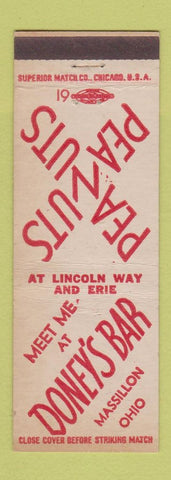Matchbook Cover - Doney's Bar Massillon OH Peanuts