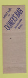 Matchbook Cover - Doney's Bar Massillon OH Peanuts