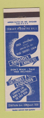 Matchbook Cover - Saltzman's Liquors ARROW
