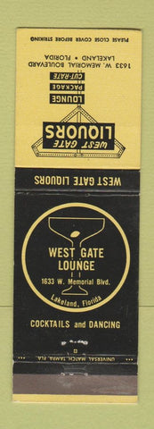 Matchbook Cover - West Gate Liquors Lakeland FL