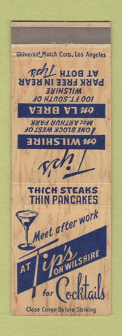 Matchbook Cover - Tip's Los Angeles CA restaurant
