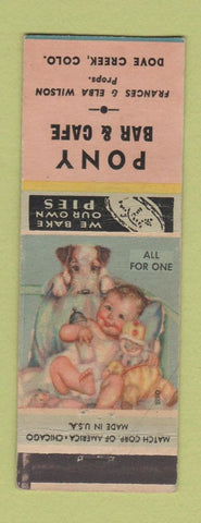 Matchbook Cover - Pony Bar and Cafe Dove Creek Colorado