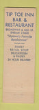 Matchbook Cover - Tip Toe Inn Restaurant Bar New York City