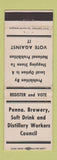 Matchbook Cover - PA Brewery Soft Drink Union WEAR