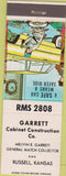 Matchbook Cover - Garrett Cabinet Construction Russell KS