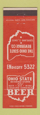 Matchbook Cover - Ohio State Beverage Cleveland OH