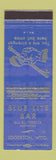 Matchbook Cover - Blue Lite Bar Edgerton WY WORN