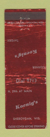 Matchbook Cover - Koenig's Sheboygan WI WORN