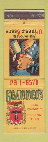 Matchbook Cover - Grammer's Restaurant Cincinnati OH