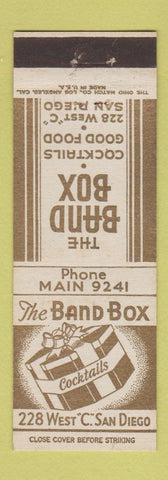 Matchbook Cover - The Band Box San Diego CA restaurant