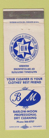 Matchbook Cover - Barlow Moon Dry Cleaning WEAR