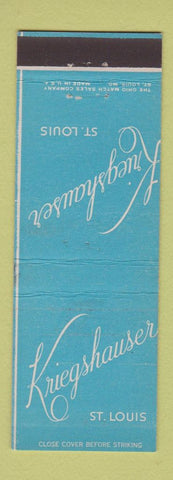 Matchbook Cover - Kriegshauser St Louis MO