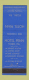 Matchbook Cover - Hotel Penn York PA