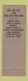 Matchbook Cover - Kepler Hotel Meadville PA WORN