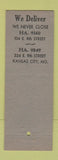 Matchbook Cover - Sanderson's Lunch Rooms Kansas City MO WEAR