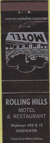 Matchbook Cover - Rolling Hills Coldwater ON CREASE