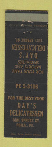 Matchbook Cover - Day's Deli Philadelphia PA