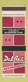 Matchbook Cover - Dal Rae Restaurants Los Angeles CA