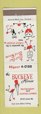 Matchbook Cover - Buckeye House Restaurant North Olmsted OH