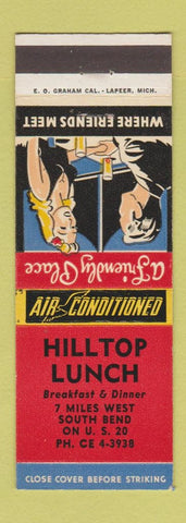 Matchbook Cover - Hilltop Lunch South Bend IN