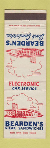 Matchbook Cover - Bearden's Steak Sandwiches restaurant Cleveland OH