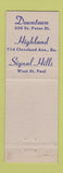 Matchbook Cover - Anthony Women's Clothes West St Paul MN?