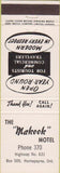 Matchbook Cover - Makook Motel Hornepayne ON