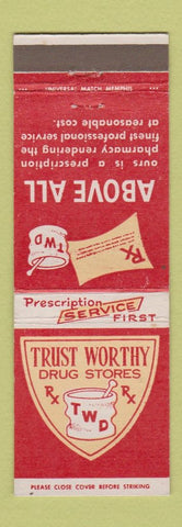 Matchbook Cover - Trust Worthy Drug Stores