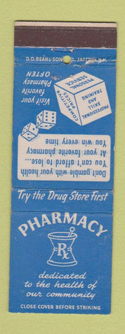 Matchbook Cover - Pharmacy Drug Store Don't Gamble