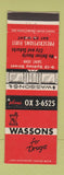 Matchbook Cover - Wassons Drug Store St John NB?