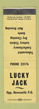 Matchbook Cover - Lucky Jack Tobacco Newcastle Australia