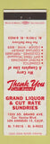 Matchbook Cover - Grand Liquor Cut Rate Sundries Los Angeles CA WEAR