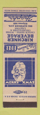 Matchbook Cover - Kirchner Beverage Liquors Christmas