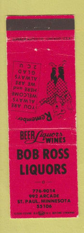 Matchbook Cover - Bob Ross Liquors St Paul MN