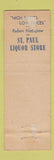 Matchbook Cover - St Paul Liquor Store Rochester NY