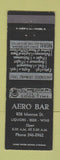 Matchbook Cover - Aero Bar Toledo OH