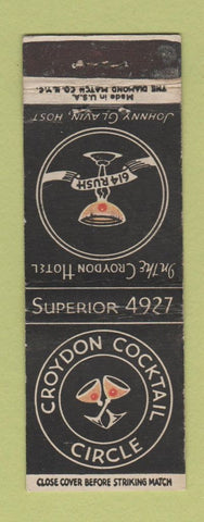 Matchbook Cover - Croydon Cocktail Circle Hotel WEAR